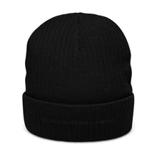 Load image into Gallery viewer, Black Baseball Media Ribbed knit beanie
