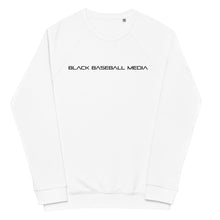 Load image into Gallery viewer, Black Baseball Media Unisex organic raglan sweatshirt
